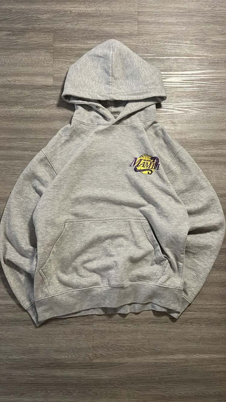 Kobe Bryant Black Mamba Los Angeles Lakers Heather Grey Embroidered Pullover Hoo